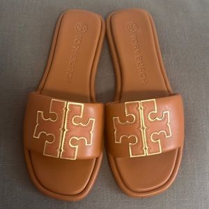 Tory Burch slide sandal Bourbon Miele / Gold size 8